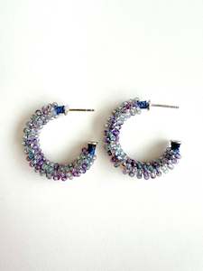 All: Amethyst Beaded Hoops