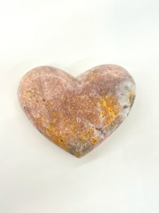 February: Pink Amethyst Flat Heart (small)