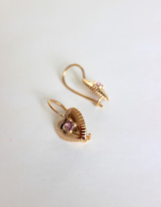 February: Amethyst Gold Heart Earrings