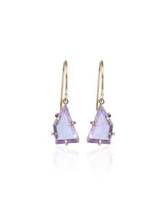 Amethyst Gold  Angle Earrings