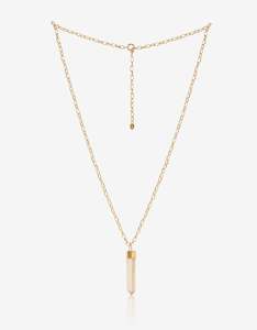 All: Crystal Quartz Gold Pendant Necklace
