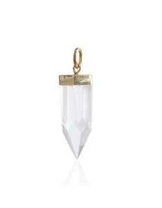 Crystal Quartz Gold Pendant