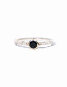 21: Onyx Gold/Silver Stacker Ring