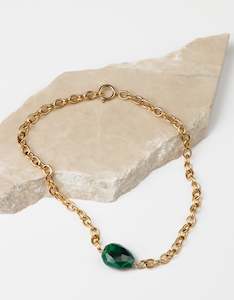 30: Malachite Gold Mini Chunky Choker