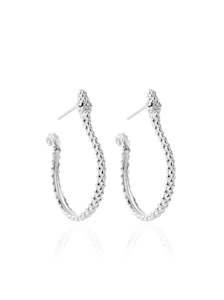 60: Silver Serpent Hoops