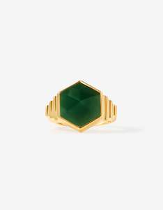 Green Jade Gold Ring