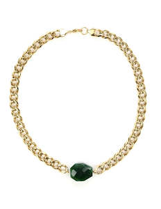 Nephrite Jade Yellow Gold Chunky Choker