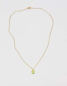 Tourmaline Green Gold Necklace