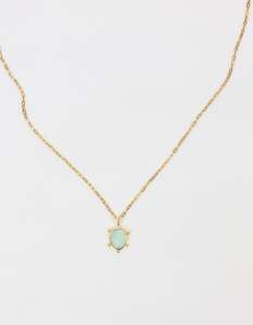 Green Chalcedony Gold Necklace