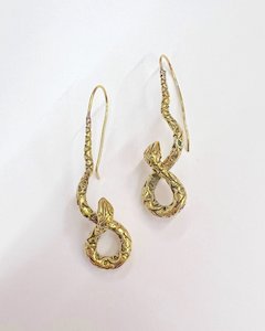 Year Of The Snake: Twisted Gold Snake Earrings