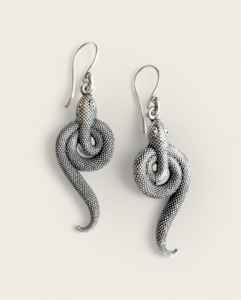 Year Of The Snake: Silver Snake Swirly Earrings