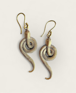Year Of The Snake: Gold Snake Swirly Earrings
