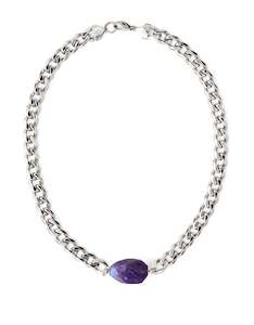February: Amethyst Classic Silver Chunky Choker