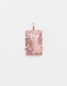 60: Rhodochrosite Rose Gold Amulet