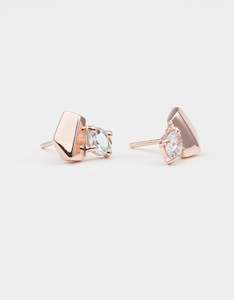 Aquamarine Rose Gold Studs