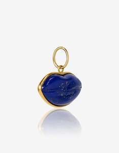 Lapis Gold Lips Amulet