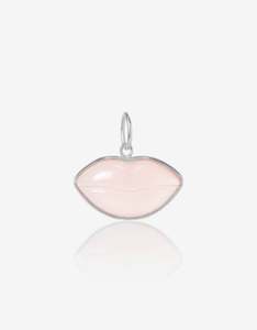 Rose Quartz Silver Lips Amulet