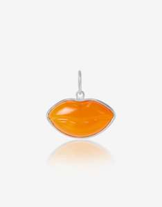 Carnelian Silver Lips Amulet