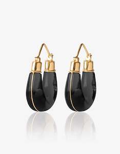 Onyx Gold Hoops