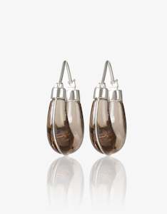 Smokey Quartz: Smokey Quartz Silver Hoops