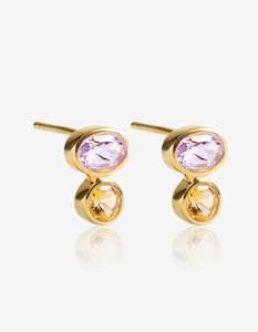 All: Amethyst & Citrine Gold Studs