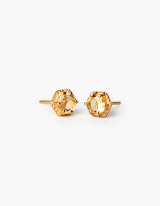 Citrine Glimmer Gold Studs