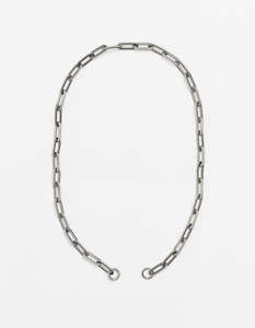 60: Long Loop Necklace - Silver - Long/Short Plain (no clasp)
