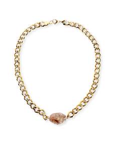 Gifts Under 300: Red Rutile Quartz Classic Yellow Gold Chunky Choker