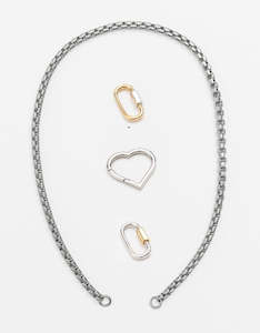 Wide Snake Chain Silver Long/Short - combo clasp
