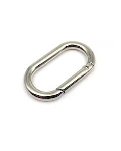 Clasps: Oval Spring Buckle Carabiner - Silver