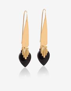 Onyx: Black Onyx Deco Earrings