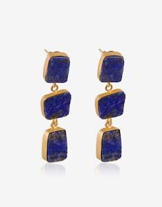 Lapis Rough Stone Earrings