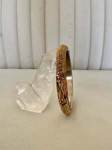 Peacock Gold Bangle - large