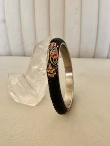 All: Peacock Black Bangle - large