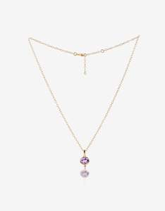 MODA Amethyst Gold Necklace
