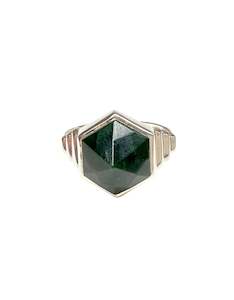 Cathy Pope X Mountain Jade: Green Jade Silver Ring - SAMPLE