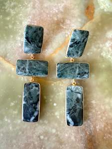 Giifts Under 100: Dark Green Jasper Earrings