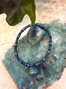 Giifts Under 100: Bamboo Teal & Gold Hinged Bangle