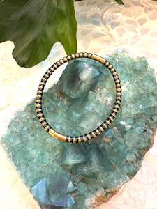 Giifts Under 100: Black & Gold Stainless Hinged Bangle