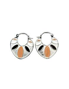 Gifts Under 150: Peachy Enamel Silver Hoops - SAMPLE