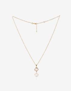 MODA Rose Quartz Gold Necklace