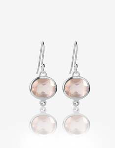 Gifts Under 250: MODA Rose Quartz Drop Silver Earrings