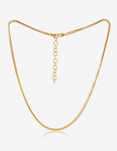 Square Snake Chain Gold Necklace