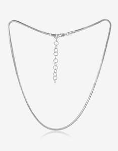 Square Snake Chain Silver Necklace