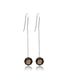 Smokey Quartz Pendulum Silver Earrings