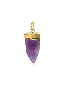 All: Amethyst Asymmetrical Gold Point Pendant