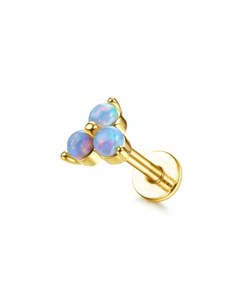 All: Gold Flatback Opal Earring (singles)