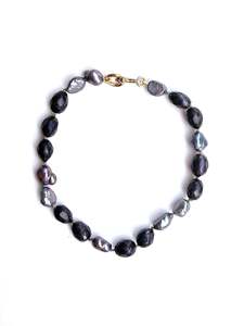 Navy Grey Pearl Bracelet