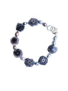 Amethyst Slice & Pearl Bracelet