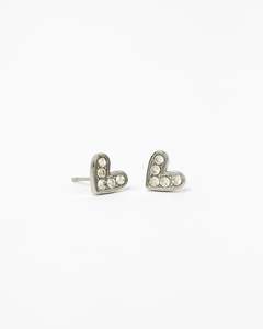 Open Heart Silver Studs
